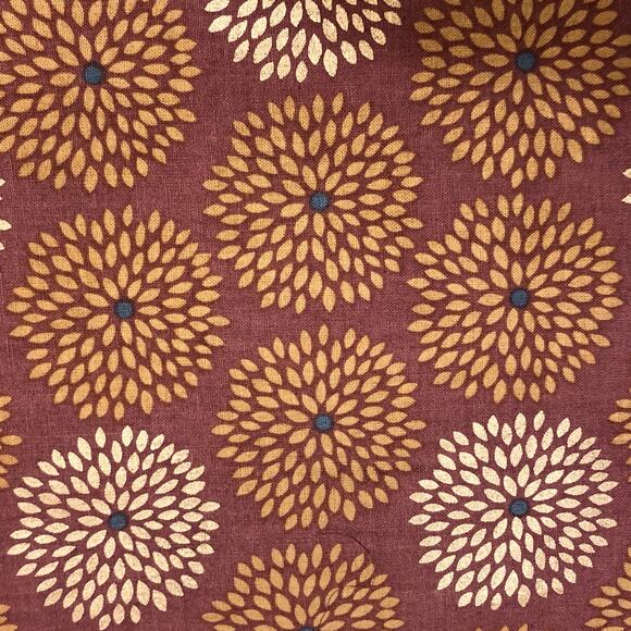 Marsala Metallic Copper Flower Burst, Emma & Mila by Camelot Collection 1.5 yard - Picture 6 of 9